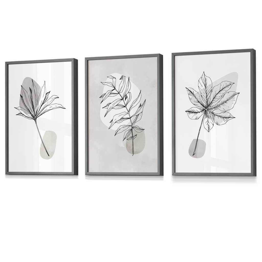Flower Market Prints in Green, FRAMED Set of 3 with Flowers of London, Edinburgh, Dublin | Artze Wall Art UK