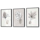 Flower Market Prints in Green, FRAMED Set of 3 with Flowers of London, Edinburgh, Dublin | Artze Wall Art UK