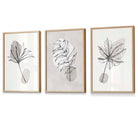 Flower Market Prints in Green, FRAMED Set of 3 with Flowers of London, Edinburgh, Dublin | Artze Wall Art UK