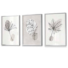 Flower Market Prints in Green, FRAMED Set of 3 with Flowers of London, Edinburgh, Dublin | Artze Wall Art UK