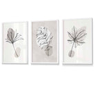 Flower Market Prints in Green, FRAMED Set of 3 with Flowers of London, Edinburgh, Dublin | Artze Wall Art UK