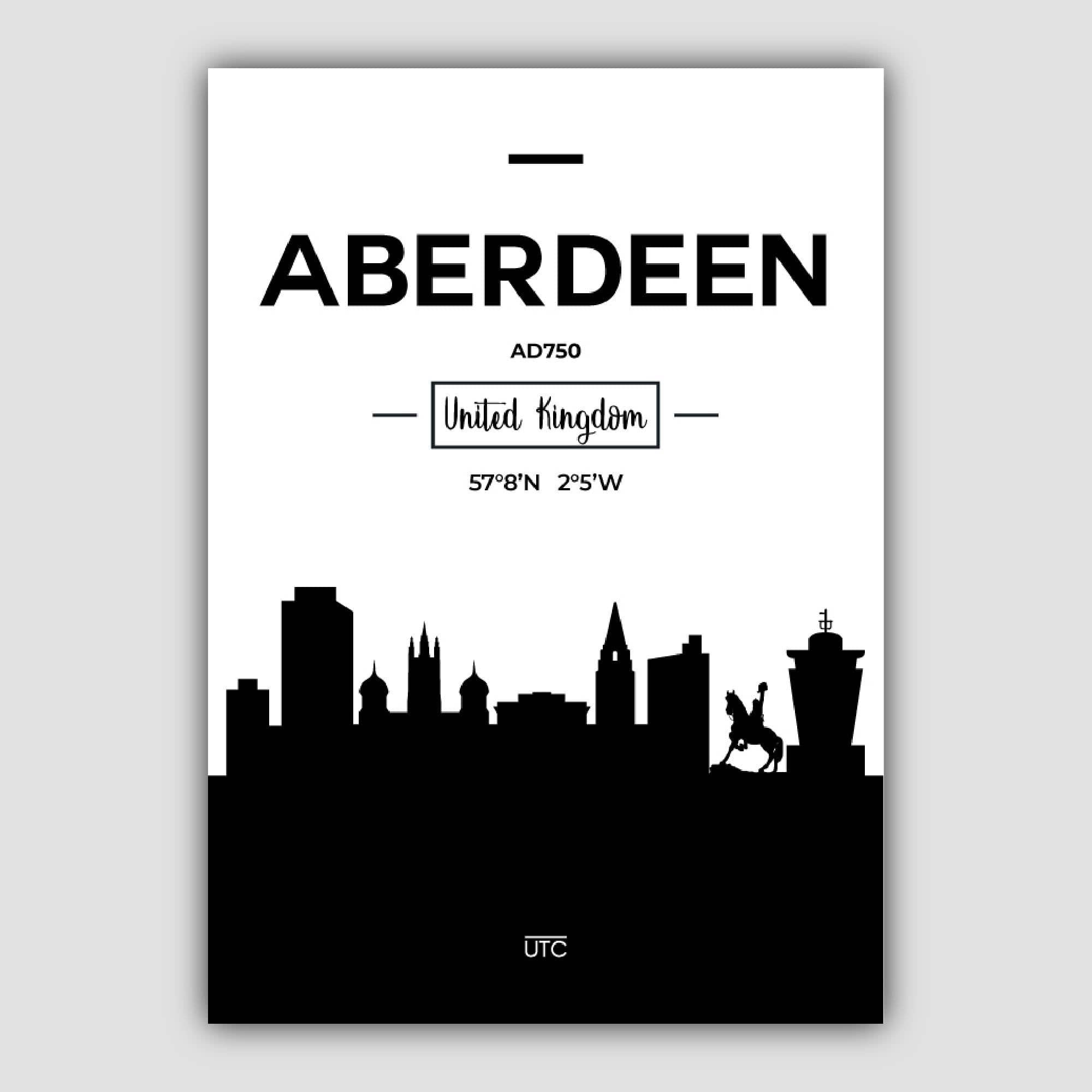 Aberdeen Scotland Skyline Cityscape Print