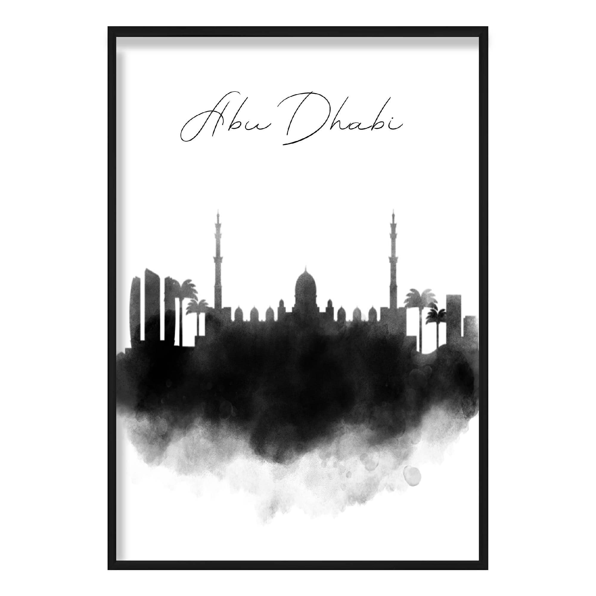 Abu Dhabi Watercolour Skyline Cityscape Print