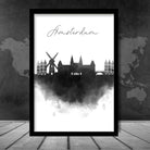 Amsterdam Watercolour Skyline Cityscape Print