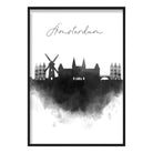 Amsterdam Watercolour Skyline Cityscape Print