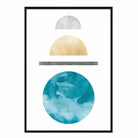 Geometric Abstract Aqua and Gold No1