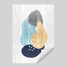 Abstract Navy Grey Yellow Art Print 01