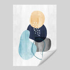 Abstract Navy Grey Yellow Art Print 02