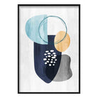 Abstract Navy Grey Yellow Art Print 03