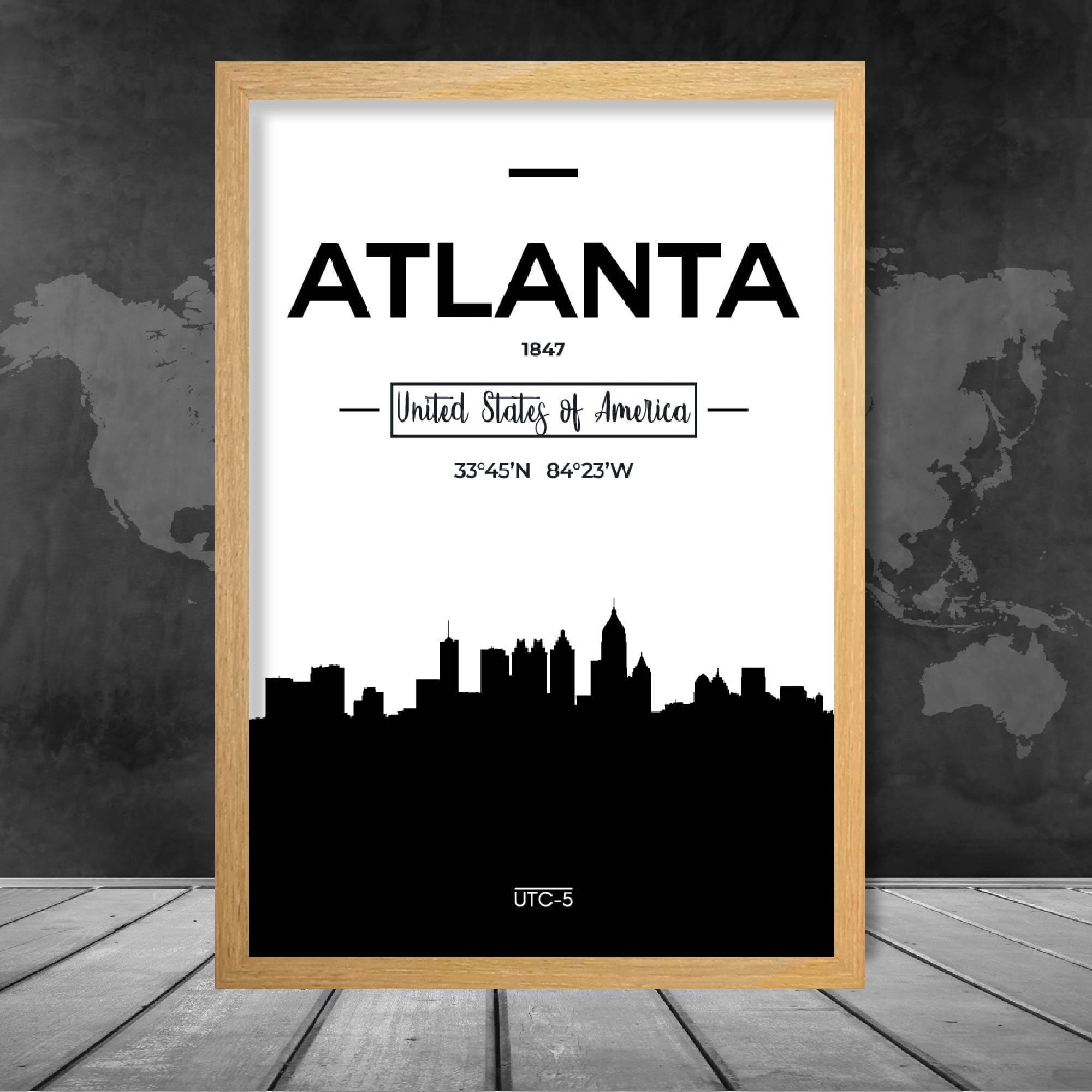 Atlanta USA Skyline Cityscape Poster