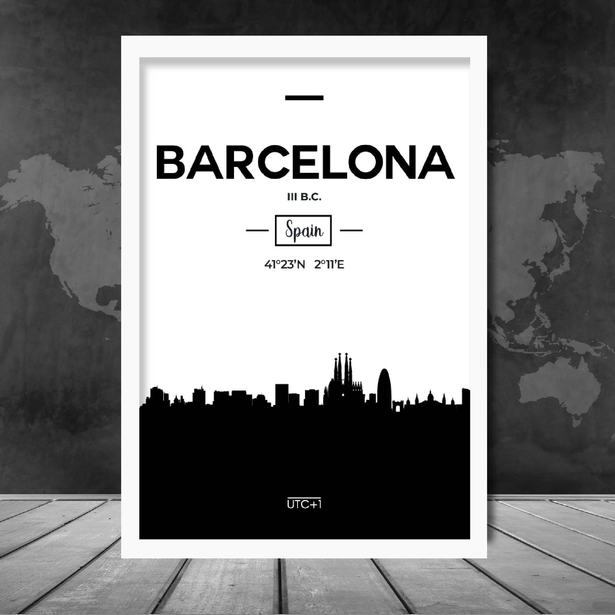 Barcelona Spain Skyline Cityscape Print