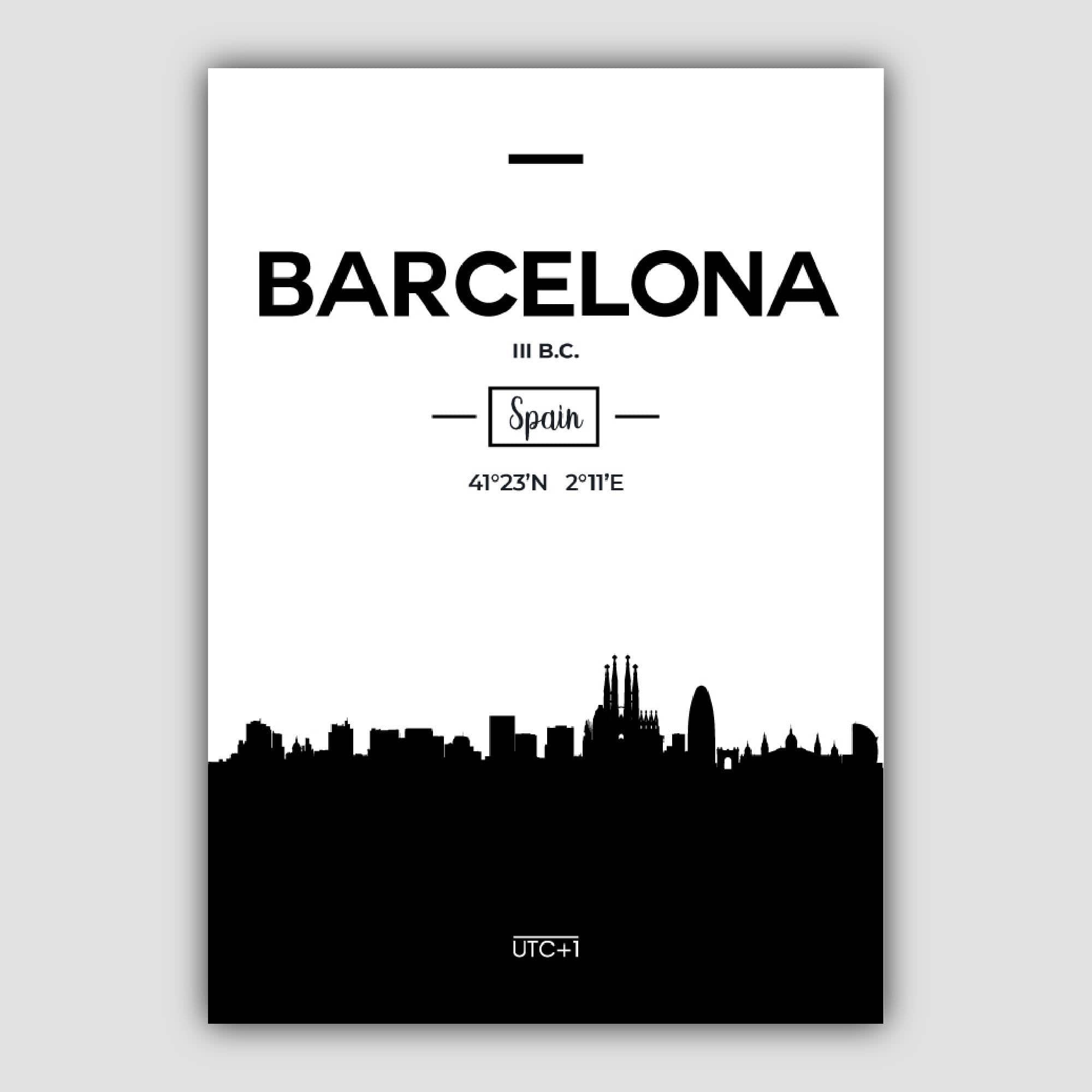 Barcelona Spain Skyline Cityscape Print