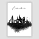 Barcelona Watercolour Skyline Cityscape Print