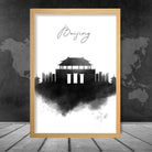 Beijing Watercolour Skyline Cityscape Print