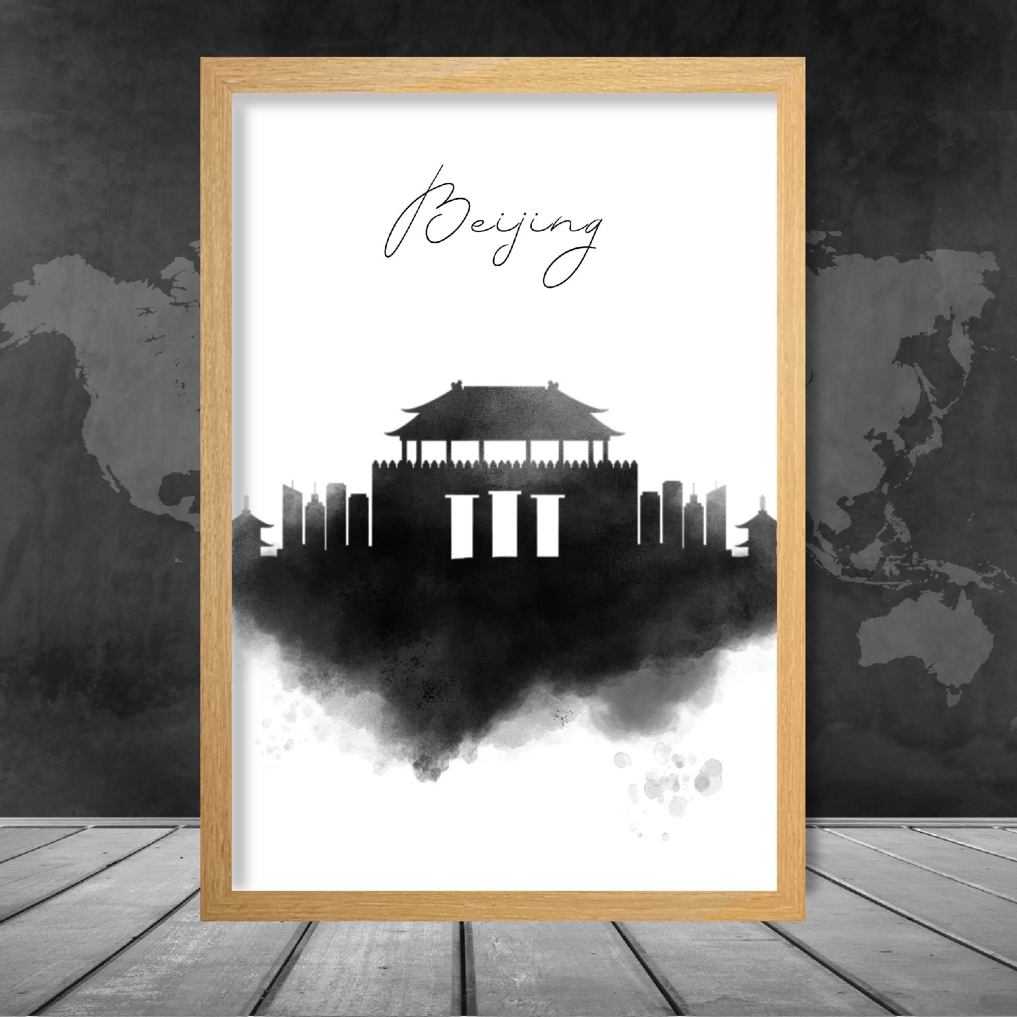 Beijing Watercolour Skyline Cityscape Print