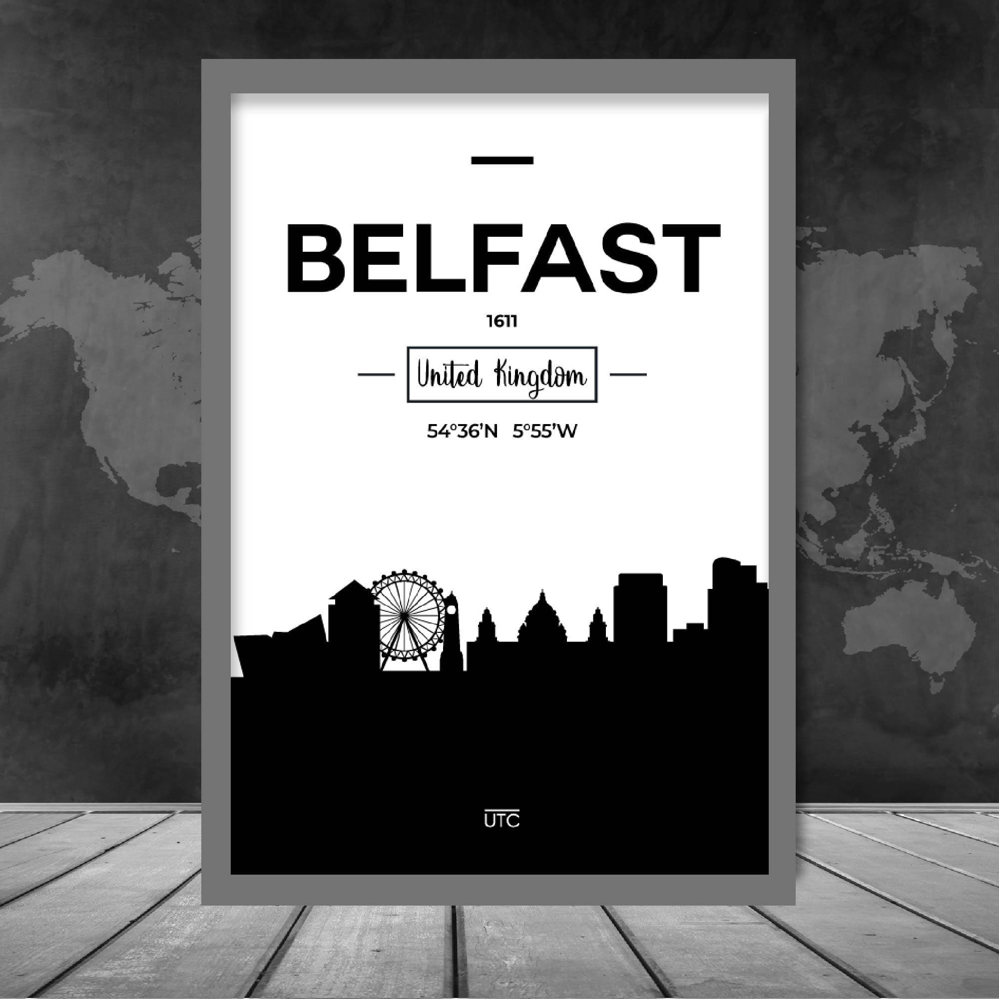 Belfast UK Skyline Cityscape Print