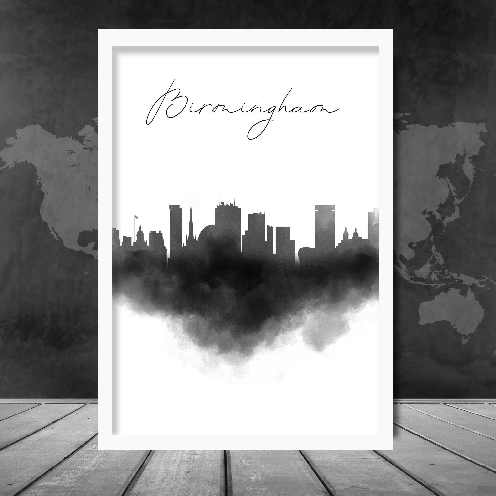 Birmingham Watercolour Skyline Cityscape Print