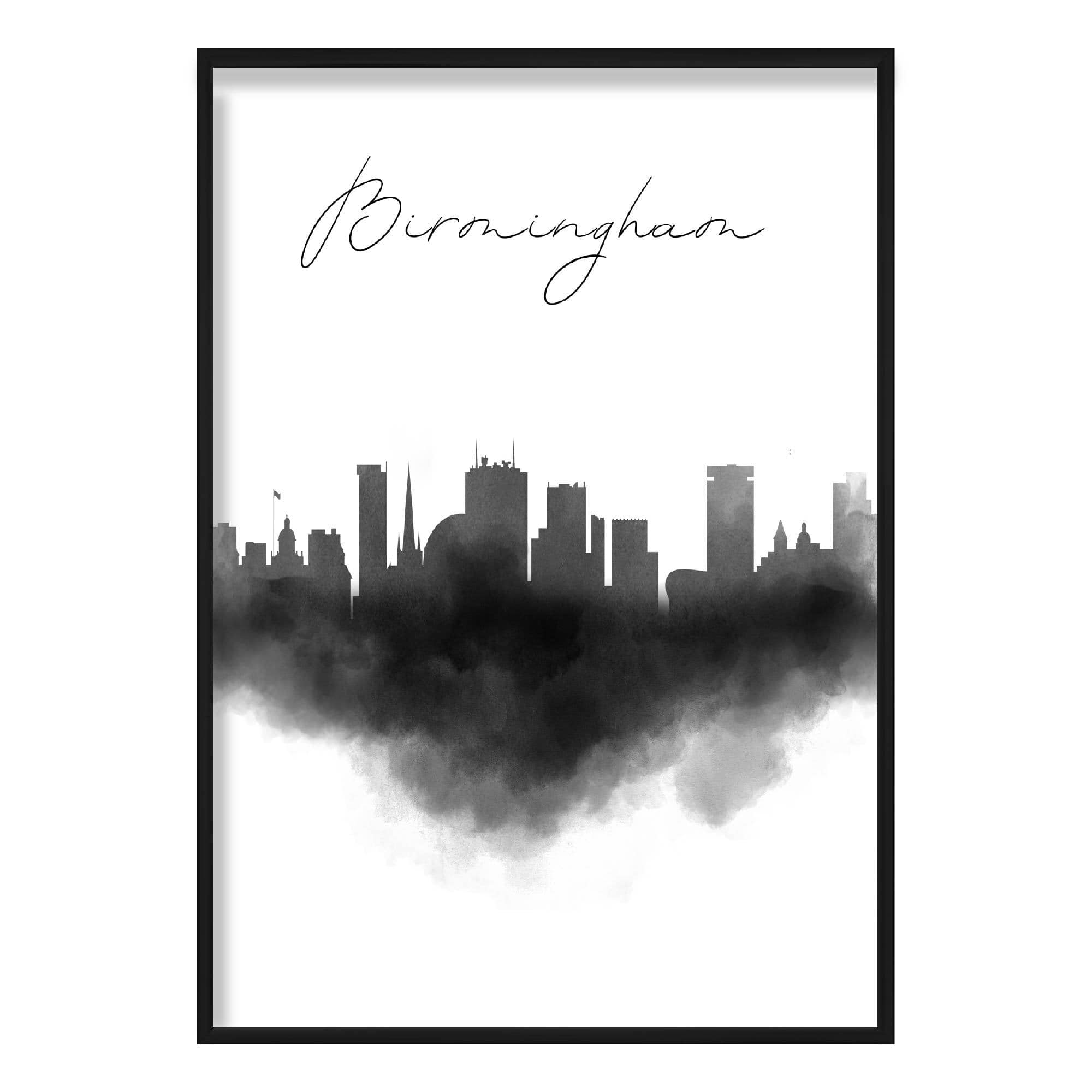 Birmingham Watercolour Skyline Cityscape Print