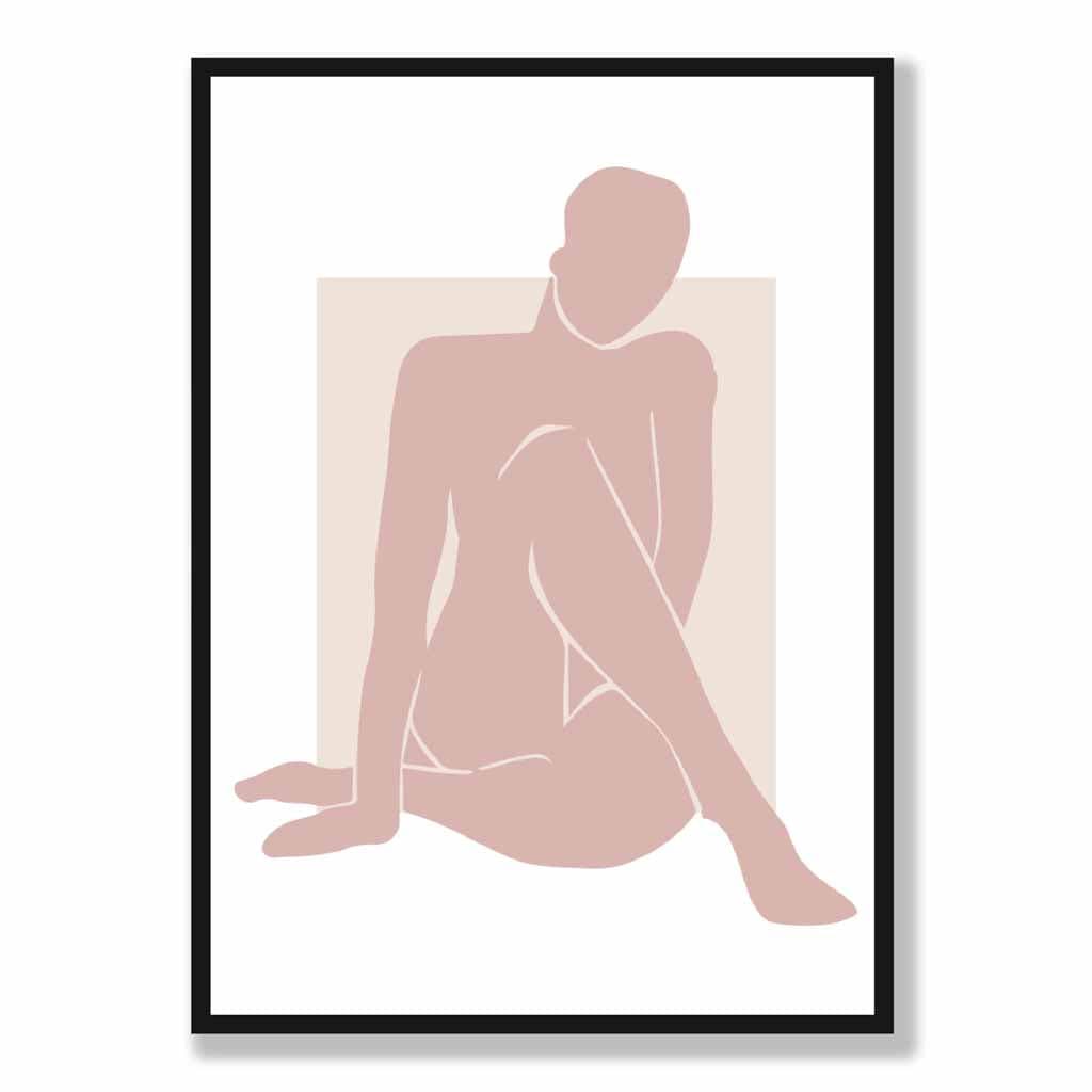 Blush Pink Nude Matisse Inspired Wall Art Print