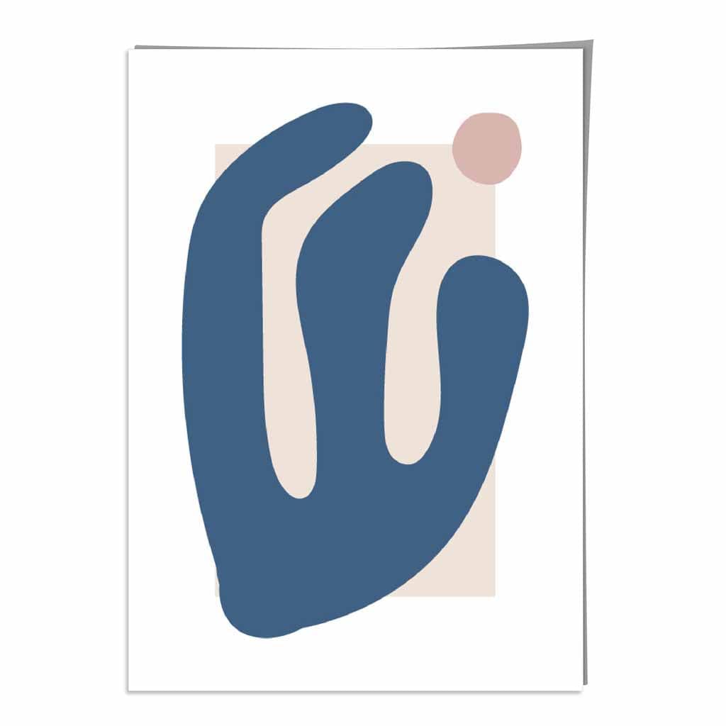 Pink and Blue Matisse Inspired Floral Wall Art Print No 3