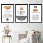 Geometric Abstract Grey's and Copper No 2