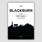 Blackburn City Skyline Cityscape Print