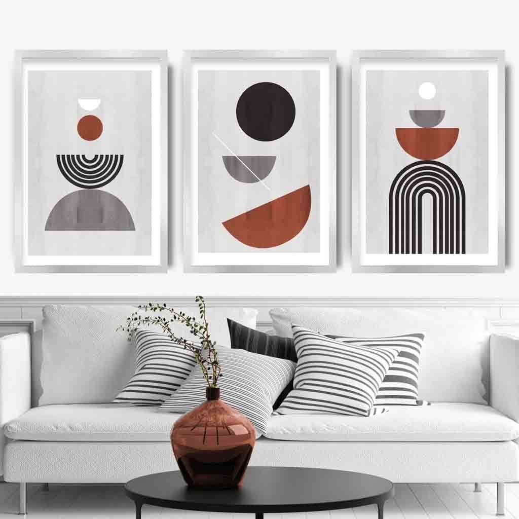 Geometric Black Grey Terracotta Shapes