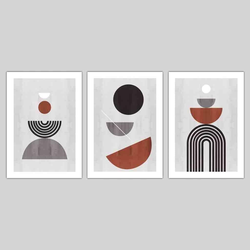 Geometric Black Grey Terracotta Shapes