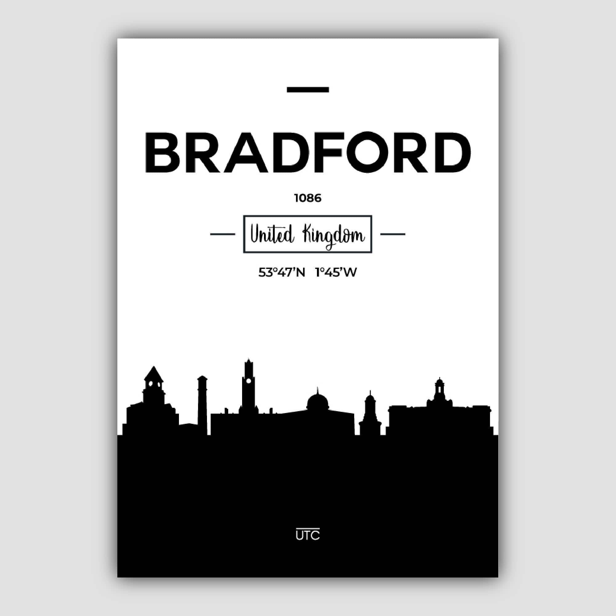 Bradford City Skyline Cityscape Print