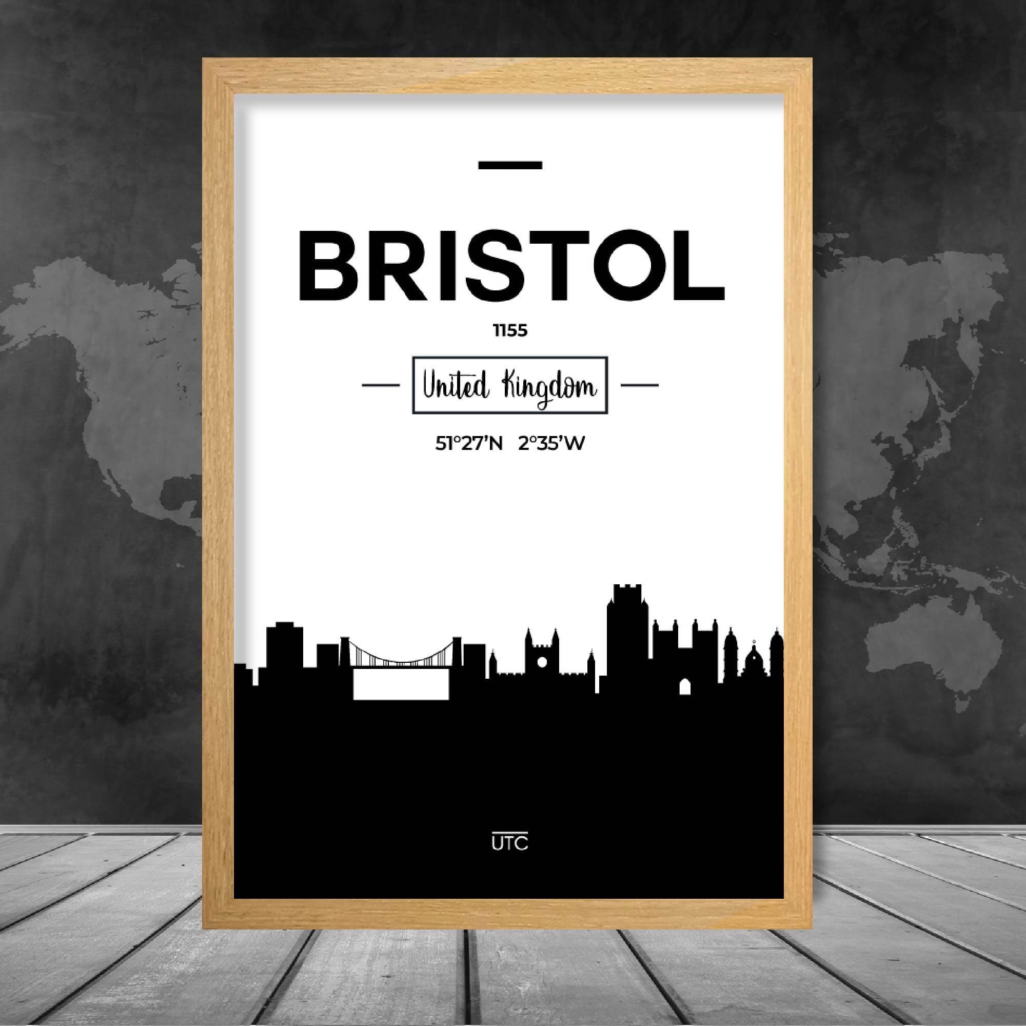 Bristol City Skyline Cityscape Print