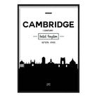 Cambridge City Skyline Cityscape Print
