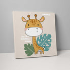 Boho Safari Jungle Giraffe Beige and Yellow on Canvas