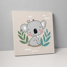 Boho Safari Jungle Koala Beige and Grey on Canvas