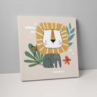Boho Safari Jungle Lion Beige and Yellow on Canvas