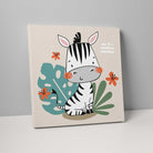 Boho Safari Jungle Zebra Beige, Black and White on Canvas
