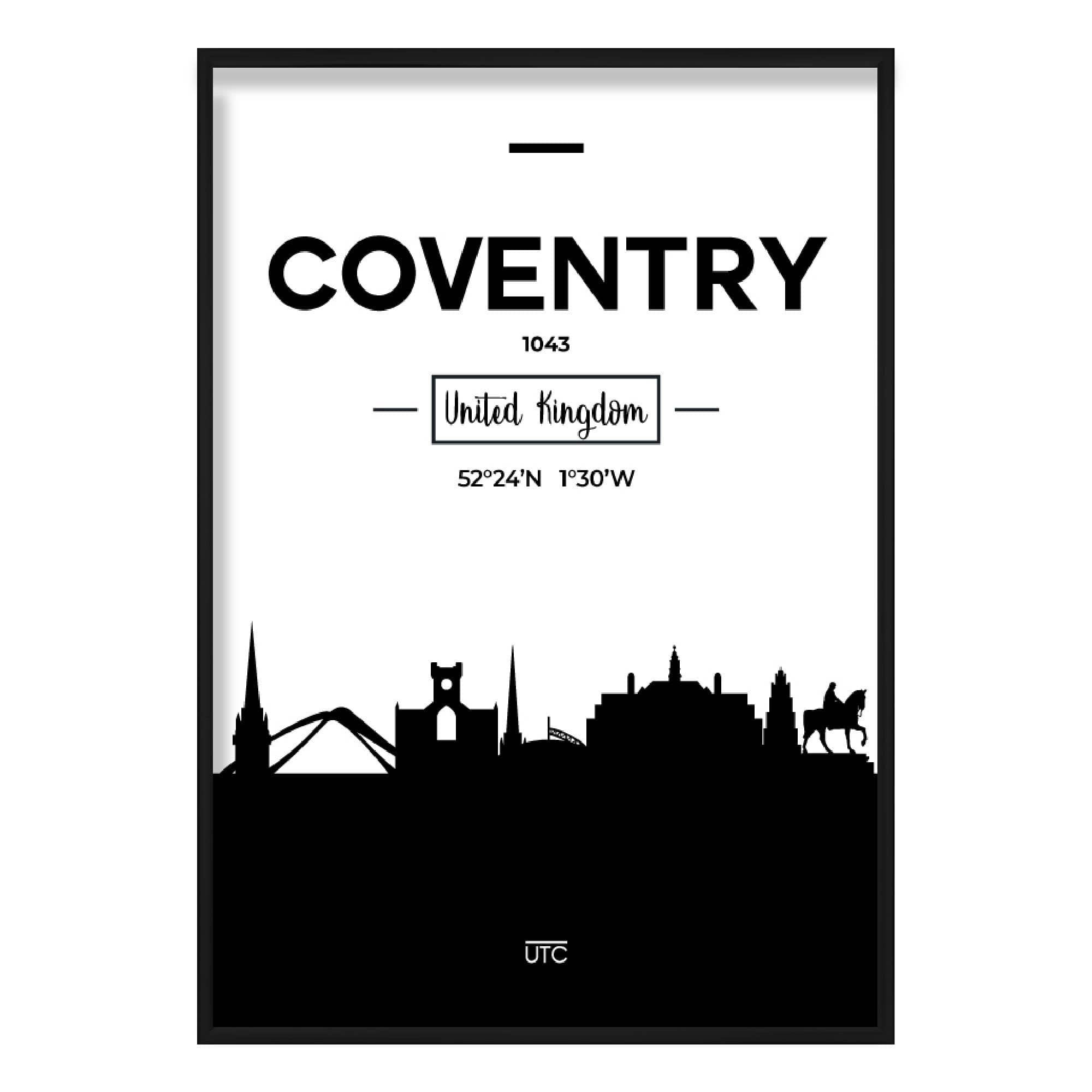 Coventry City Skyline Cityscape Print