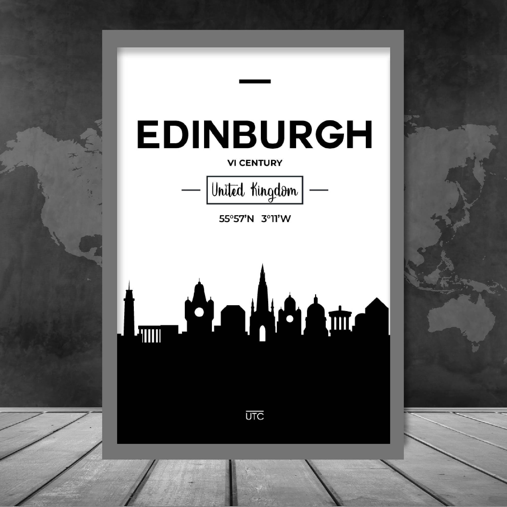 Edinburgh Scotland Skyline Cityscape Print