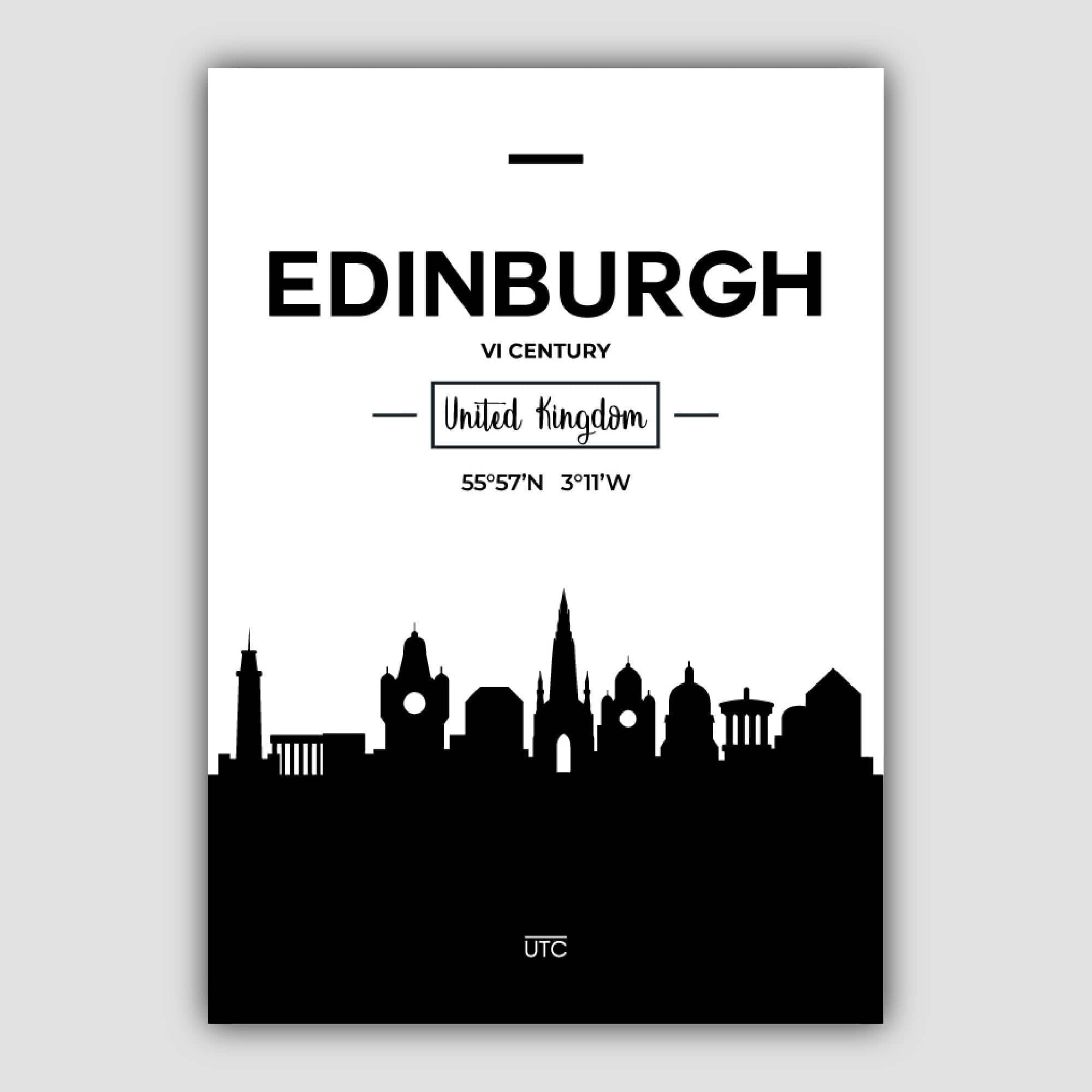Edinburgh Scotland Skyline Cityscape Print