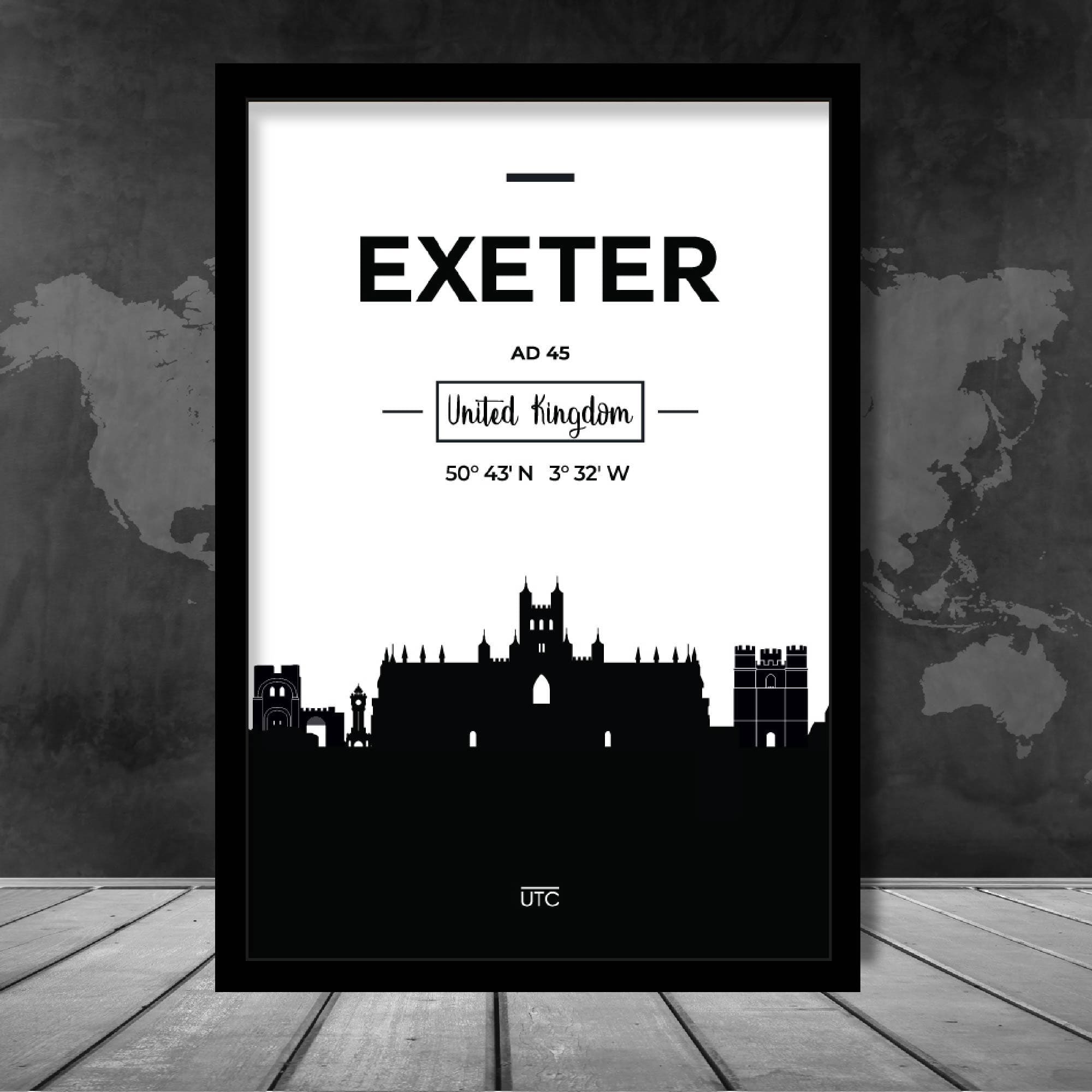 Exeter City Skyline Cityscape Print