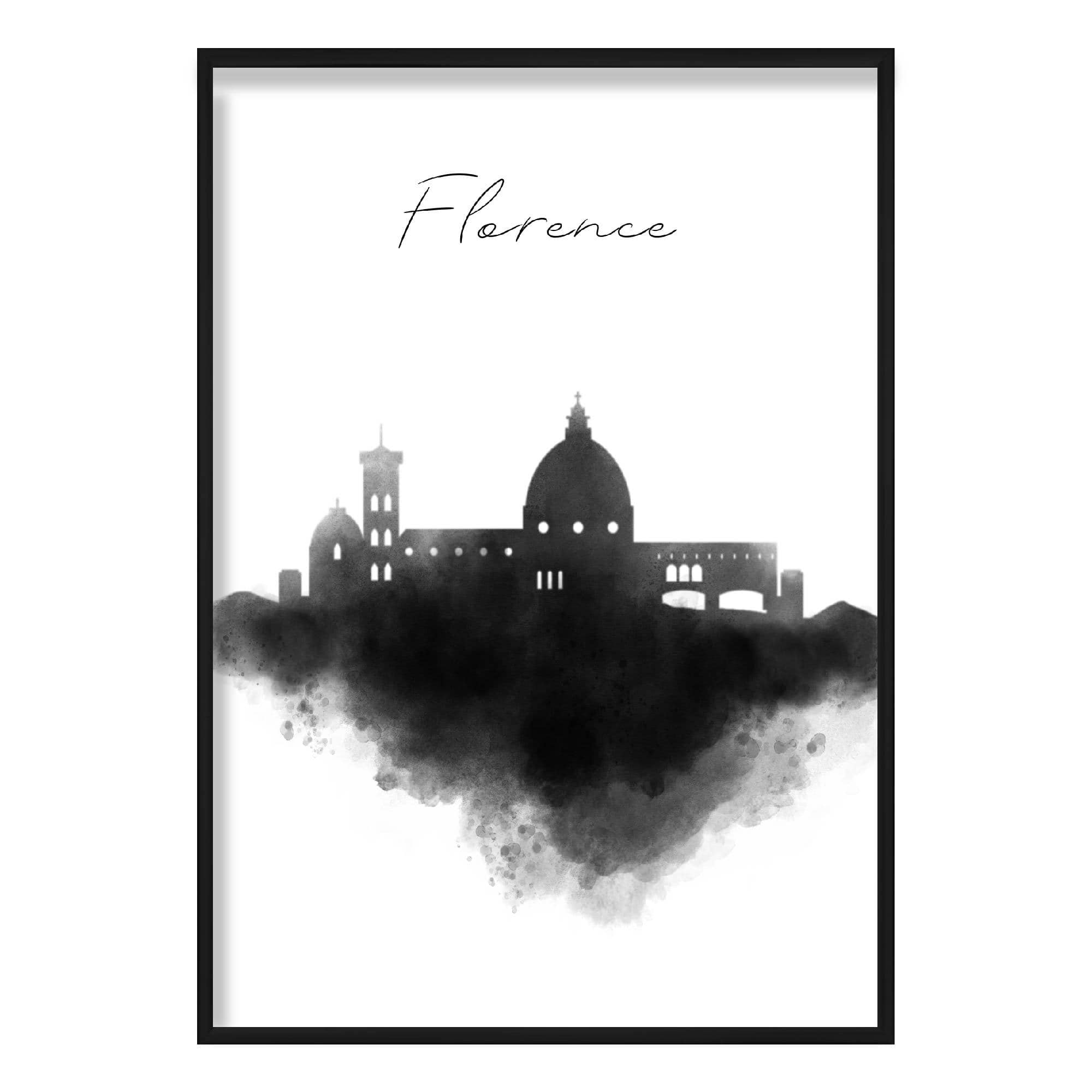 Florence Watercolour Skyline Cityscape Print