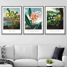 Vintage Botanical Medicinal Flowers Set of 3 Wall Art Prints