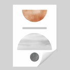 Geometric Abstract Grey and Copper No 4