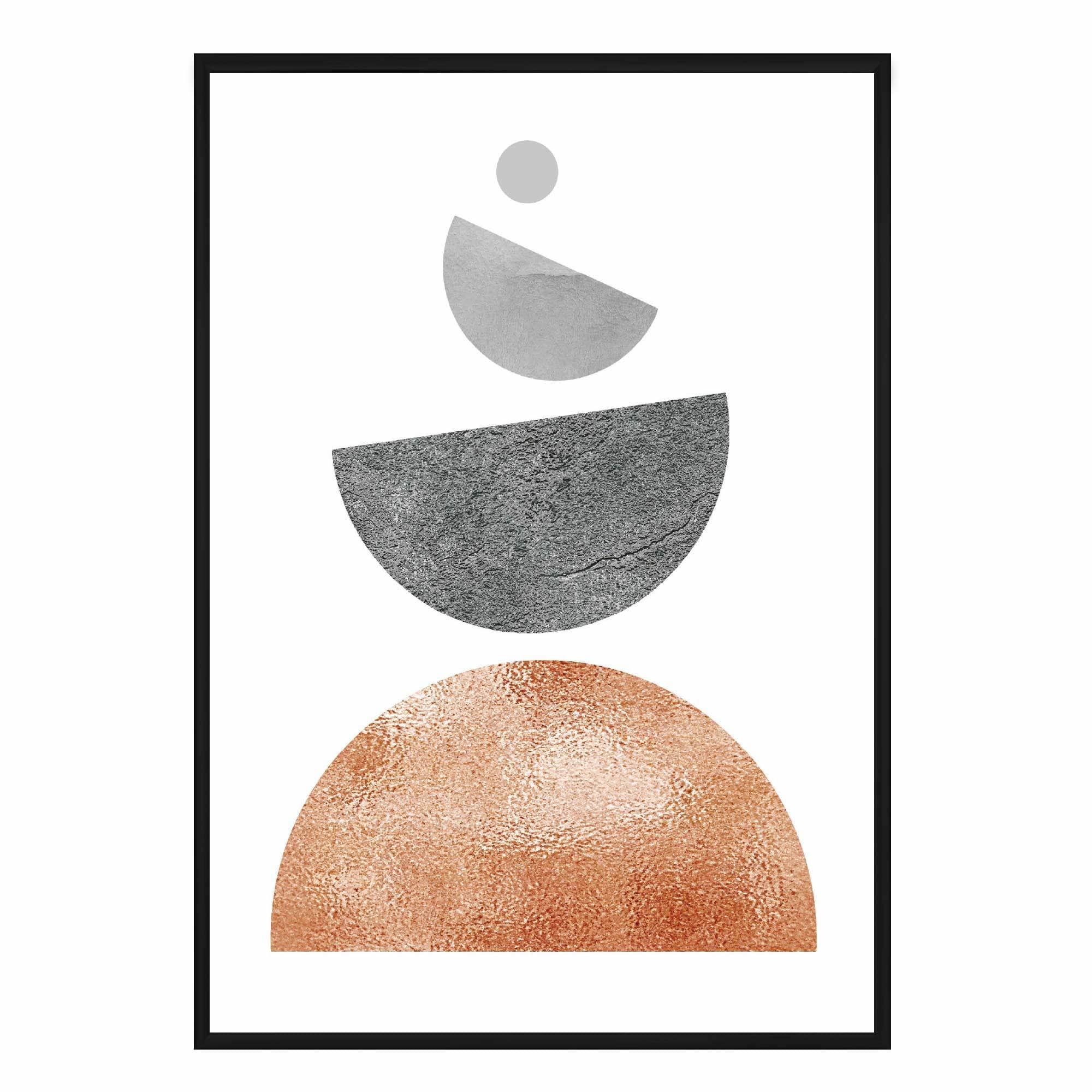 Geometric Abstract Grey and Copper No 3