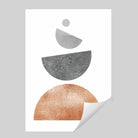 Geometric Abstract Grey and Copper No 3
