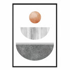 Geometric Abstract Grey's and Copper No 2