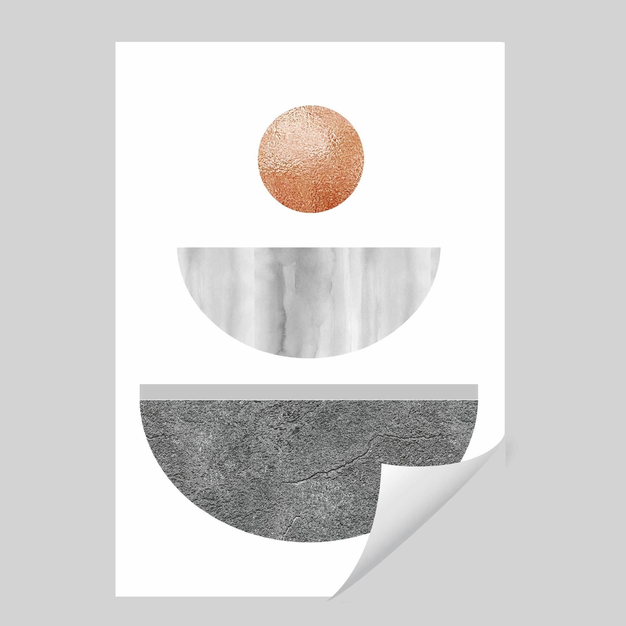Geometric Abstract Grey's and Copper No 2