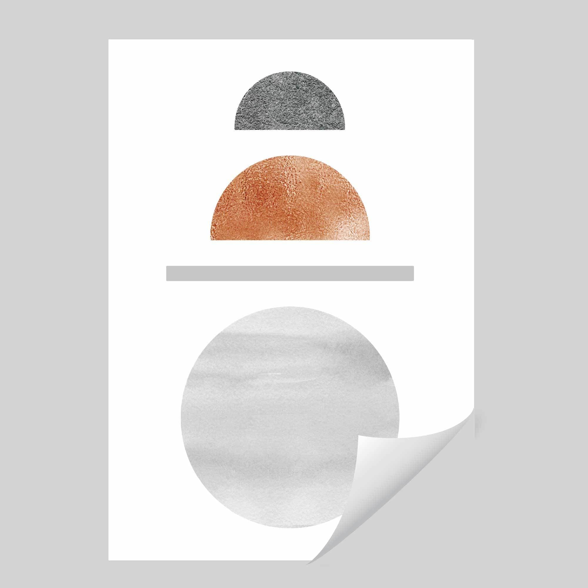 Geometric Abstract Grey's & Copper No1