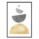 Geometric Abstract Grey and Gold No 3