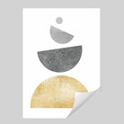 Geometric Abstract Grey and Gold No 3
