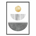 Geometric Abstract Grey's and Gold No 2